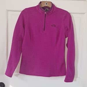 The North Face Hot Pink Fleece Quarter Zip Pullover Jacket Tall Activewear Cozy